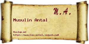 Musulin Antal névjegykártya